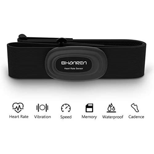 SHANREN Heart Rate Monitor [2019 Upgrade] Beat 20 Chest Strap Smart Fitness Tracker Support Bluetooth and ANT+, Rechargeable Heart Rate Sensor with Vibration Alert, IP68 Waterproof