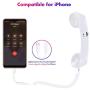 Cell Phone Handset, Retro Telephone Handset 3.5 mm Wired Anti Radiation Noise Reduction Receivers for iPhone, Android Mobile Phones, Smartphone (White)