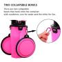 Dog Water Food Bottle for Walking Travelling Hiking Camping 2-In-1 Pet Food Container with 2 Collapsible Dog Bowls Outdoor Travel Water Dispenser Leak Proof Cup Portable Drinking Bottle for Cat Puppy