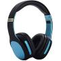 Wireless Headset with Mic,Foldable Bluetooth Headphone with 3.5mm Audio Jack for PC/iPhone/Android Smartphones Computers(Black+Blue)