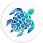 Sea Turtle Phone Grip Blue And Green Watercolor On White PopSockets Grip and Stand for Phones and Tablets