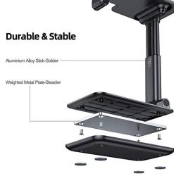 Foldable Cell Phone Stand for Desk - Angle Height Adjustable Desktop Phone Stand for iPhone 11 10 Pro X Xr Xs Max 7 8 Plus Samsung All Smartphones iPad Kindle Tablet, Extensible Holder & Heavy Base