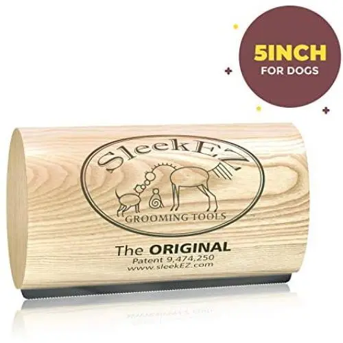 SleekEZ Original Deshedding Grooming Tool for Dogs, Cats & Horses - Undercoat Brush for Short & Long Hair - Painlessly Remove 95% of Loose Hair, Fur & Dirt