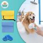 SEICIPET 5 in 1 Pet Shower Kit with Bath Glove Brushs |Dog Shower Towel |Massage & Remove Hair Stainless Steel Comb |Grooming Shower Tool for Indoor & Outdoor Use