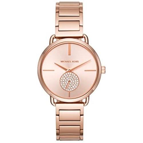 Michael Kors Womens Portia Watch- Three Hand Quartz Movement Wrist Watch with Second Hand subdial