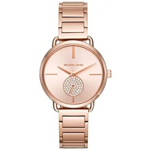 Michael Kors Womens Portia Watch- Three Hand Quartz Movement Wrist Watch with Second Hand subdial