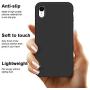 iPhone XR Case, Anuck Soft Silicone Gel Rubber Bumper Phone Case with Anti-Scratch Microfiber Lining Hard Shell Shockproof Full-Body Protective Case Cover for Apple iPhone XR 6.1" 2018 - Black