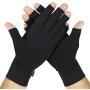 Vive Rheumatoid Arthritis Gloves - Men and Women Fingerless Compression Wrap for Hand Pain and Osteoarthritis - Black Hand Wrap for Arthritic Joint Symptom Relief - Open Finger Fit