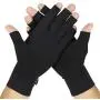 Vive Rheumatoid Arthritis Gloves - Men and Women Fingerless Compression Wrap for Hand Pain and Osteoarthritis - Black Hand Wrap for Arthritic Joint Symptom Relief - Open Finger Fit Vive Rheumatoid Arthritis Gloves - Men and Women Fingerless Compression Wrap for Hand Pain and Osteoarthritis - Black Hand Wrap for Arthritic Joint Symptom Relief - Open Finger Fit
