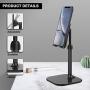 Cell Phone Stand,Phone Holder for Desk Adjustable Tablet Stand Compatible with iPhone and All Smartphone (Black)