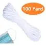 Elastic Ear Tie Cord String Round Stretchy Earloop Strap Sewing for DIY Craft Handmade Making Stretch Rope Band White 100 Yards Elastic Ear Tie Cord String Round Stretchy Earloop Strap Sewing for DIY Craft Handmade Making Stretch Rope Band White 100 Yards