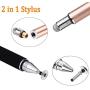 Mixoo Capacitive Stylus Pen, Disc & Fiber Tip 2 in 1 Series, High Sensitivity and Precision, Universal for ipad, iPhone, Tablets and Other Touch Screens, Model: Rose Gold