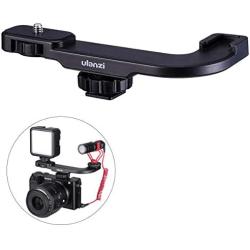 ULANZI PT-8 On Camera Vlog Cold Shoe Bracket Microphone Extension Bar Plate for Mic LED Video Light w Cold Shoe for Sony Nikon Canon DSLR Cameras iPhone Samsung Smartphone Vlogging Setup Accessories