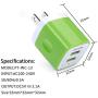Wall Charger, [3-Pack] 5V/2.1AMP Ailkin Colorful 2-Port USB Wall Charger Home Travel Plug Power Adapter Replacement for iPhone 7/7 plus, 6s/6s plus, Samsung Galaxy S7 S6, HTC, LG, Table, Motorola More