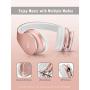 Over Ear Bluetooth Headphones, WXY Girls Wireless Headset V5.0 with Built-in Mic, Micro TF, FM Radio, Soft Earmuffs & Lightweight for iPhone/Samsung/PC/TV/Travel(Rose Gold)