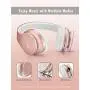 Over Ear Bluetooth Headphones, WXY Girls Wireless Headset V5.0 with Built-in Mic, Micro TF, FM Radio, Soft Earmuffs & Lightweight for iPhone/Samsung/PC/TV/Travel(Rose Gold)