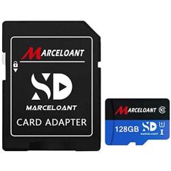 TF Card 128GB, Marceloant Memory Cards Class 10 TF Card with Adapter, High Speed Memory Card for Phone Camera Computer, Black/Blue, Standard Packaging