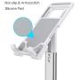 Cell Phone Stand, MAKAVO Telescoping Foldable Height Angle Adjustable Cellphone Stand Holder for iPad Samsung Tablets e-Readers iPhone 11 Pro Max 4-12.9inch (White)