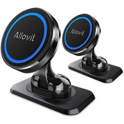 Magnetic Phone Car Mount, Allovit 2 Family Pack Universal CellPhone Holder for Car, 360° Adjustable Magnet Cellphone Holder Compatible with iPhone 11 Pro Xs Max XR X 8 7 Plus 6S SE, Galaxy S9 and More
