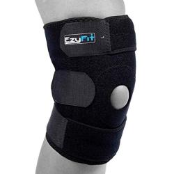 EzyFit Knee Brace Support for Arthritis, ACL, LCL, MCL, Sports Exercise, Meniscus Tear Injury Recovery - Side Stabilizers Open Patella - Best Comfort Fit Adjustable Neoprene Wrap - 3 Sizes