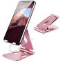 Adjustable Cell Phone Stand, Abdodar Aluminum Desktop Phone Holder Cradle Dock Fully Foldable, Compatible with All Mobile Phone