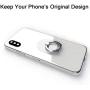 Attom Tech Transparent Phone Ring Holder Grip 360 Degree Free Rotation, Clear Cell Phone Finger Ring Kick-Stand Compatible with iPhone X 8 7 Plus 6S 6 5s 5 SE, Galaxy S9 S8 S7 S6 Edge (Silver)