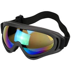 Snowboard Gogglesfor Men Girl Kids Goggle Winter Skiing Outdoor Sport Goggles Adjustable for Ski Goggles Compatible with UV 400 Protection, Wind Resistance Anti-Glare Lenses 2 Pack (Black/Multicolor+Gray)