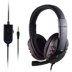 Rehomy 3.5mm Wired Gaming Headset, Over-Ear Surround Stereo Headphone with Noise Cancelling Mic, Compatible with PC, PS4, Mac