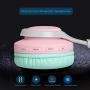 Riwbox WT-7S Bluetooth Headphones Light Up, Foldable Stero Wireless Headset with Microphone and Volume Control for PC/Cell Phones/TV/iPad (Pink Green)