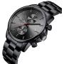 GOLDEN HOUR Mens Watches with Black/Silver Stainless Steel and Metal Casual Waterproof Chronograph Quartz Watch, Auto Date in Colorful Hands