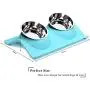 UPSKY Double Dog Cat Bowls Premium Stainless Steel Pet Bowls No-Spill Resin Station, Food Water Feeder Cats Small Dogs
