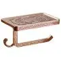 ThinkTop Antique Carving Toilet Roll Paper Holder with Phone Shelf Wall Mounted Bathroom Paper Rack and Hook-Rose Gold ThinkTop Antique Carving Toilet Roll Paper Holder with Phone Shelf Wall Mounted Bathroom Paper Rack and Hook-Rose Gold