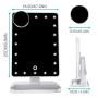 FENCHILIN Vanity Mirror with Lights Bluetooth Lighted Makeup Mirror Touch Screen Wireless Audio Speaker Dimmable Light Detachable 10X Magnification Rechargable Power (White)