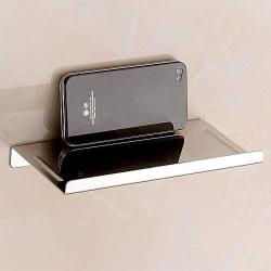 Aothpher Wall Mounted Stainless Steel Bathroom Toilet Phone Holder Shelf,chrome Mirror Polished and Anti-slip Style