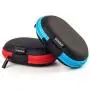 Earbuds Carrying Case, SUNGUY【2Pack, Red+Blue】 Small Oval Storage Cases, Portable Storage Earbud Pouch Bag for Earbuds, in-Ear Headphones, Earphones, Headsets, Hearing Aids, USB Charging Cable,