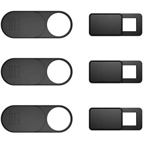 Webcam Cover 6-Pack, Web Camera Cover Slide Ultra-Thin for Laptop, iMac, MacBook Pro, Mac, Computer, Smart Phone, Tablets Slider Camera Blocker Protect Your Privacy & Security (Black)
