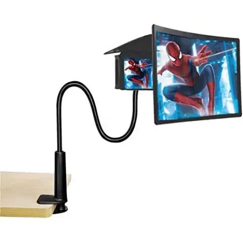 12" 3D Curve Phone Screen Magnifier with Gooseneck Phone Holder,HD Screen Magnifier with Adjustable Clamp Lazy Phone Stand Phone Screen Amplifier Enlarger Compatible with for Smartphone Phone (Black) 12" 3D Curve Phone Screen Magnifier with Gooseneck Phone Holder,HD Screen Magnifier with Adjustable Clamp Lazy Phone Stand Phone Screen Amplifier Enlarger Compatible with for Smartphone Phone (Black)