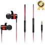 inOpera Wired Earbuds in-Ear Line-in Microphone Dynamic Crystal Clear Sound Earphones Noise Isolating Headset with 3.5 mm Jack Durable Cable for Cell Phones (Red/Black)