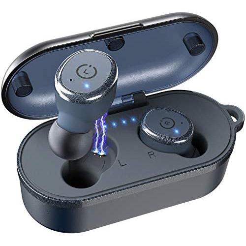 TOZO T10 Bluetooth 5.0 Wireless Earbuds with Wireless Charging Case IPX8 Waterproof TWS Stereo Headphones in Ear Built in Mic Headset Premium Sound with Deep Bass for Sport Blue