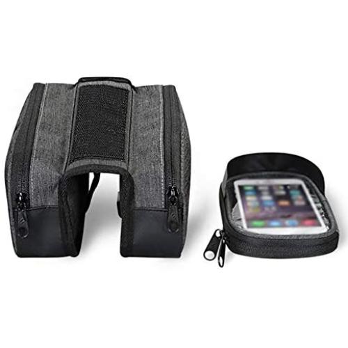DONGKER Bicycle Handlebar Bag, 1.5L 300D Bike Front Beam Bag Riding Mobile Phone Bag Suitable for 5.5 Inch Mobile Phone