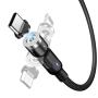 [540°Rotation] Magnetic Phone Charger Cable(3-Pack), 3 in 1 Magnetic Charging Cable, Compatible with Mirco USB, Type C Smartphone and iProduct Device