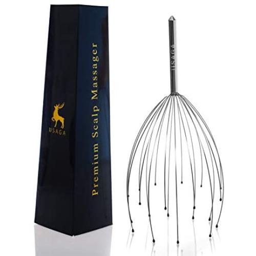 USAGA Head Massager Scalp Scratcher 20 Fingers Head Scratcher for Head Body Relaxing