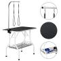 YAHEETECH Portable Small Pet Dog Grooming Table Adjustable Height - 32/36/45-inch Drying Table for Home w/Arm/Noose for Small Dogs Cats Non-Slip Maximum Capacity Up to 220lbs Black