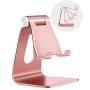 Adjustable Cell Phone Stand,Skejer Stand,2020 Update,Phone Holder,Table Stand,Dock,Aluminum Desktop Stand Compatible with iPhone Galaxy Edge All Smart Phone and Tablets Under 10 inches-Rose Gold
