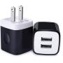 Phone Wall Plug, Charging Plug 2-Pack USB 5V/2.1A Wall Charger Adapter Plug Compatible for iPhone X/8/7, 7 Plus, 6, 6s, 5, 5S, iPad, iPod, Samsung S5 S6 S7 Edge, Google Pixel, HTC, LG, Nokia