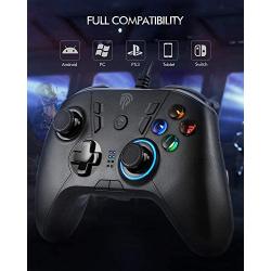 EasySMX Gaming Controller PC, Dual Vibration Gamepad Joystick Remote for PC/PS3/TV Box/Android Devide (Black -Wired)