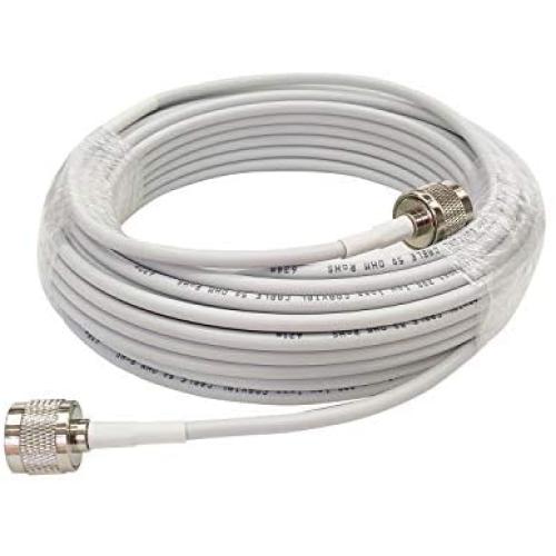 HiBoost 50ft Ultra Low Loss Coaxial Cable with N-Male to N-Male Connector for Cell Phone Signal Booster, Splitters, Outdoor Antenna and Indoor Antenna