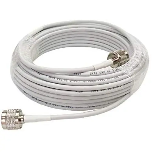 HiBoost 50ft Ultra Low Loss Coaxial Cable with N-Male to N-Male Connector for Cell Phone Signal Booster, Splitters, Outdoor Antenna and Indoor Antenna