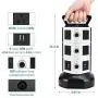 Power Strip Tower JACKYLED Surge Protector Electric Charging Station 3000W 13A 10 Outlets 4 USB Ports with 16AWG 6.5ft Heavy Duty Extension Cord for Home Office Power Strip Tower JACKYLED Surge Protector Electric Charging Station 3000W 13A 10 Outlets 4 USB Ports with 16AWG 6.5ft Heavy Duty Extension Cord for Home Office