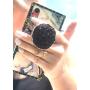 Crystal Phone Grip & Stand: Sparkly Textured Glitter Geode Black Druzy Healing Natural Stone Crystal Phone Accessory…